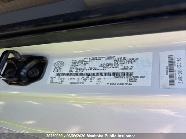 Ford F150 Xlt Supercab 2020 1FTFX1E43LKE82592 Image 9
