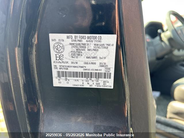 Aukcja sprzedaży 2006 Ford Escape Xlt V6, vin: 1FMYU93116KC70671, numer aukcji: 20259036