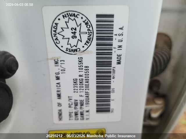 Aukcja sprzedaży 2014 Acura Tl, vin: 19UUA9F3XEA800568, numer aukcji: 20259212