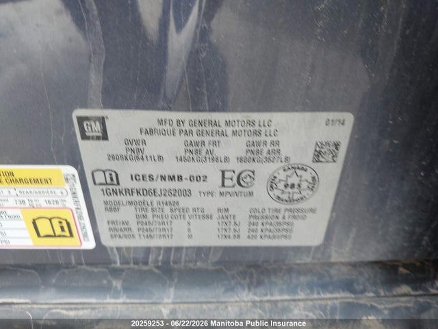 Chevrolet Traverse Ls 2014 1GNKRFKD6EJ262003 Image 8