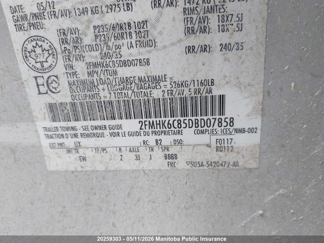 Продажа на аукционе авто 2013 Ford Flex Sel, vin: 2FMHK6C85DBD07858, номер лота: 20259303
