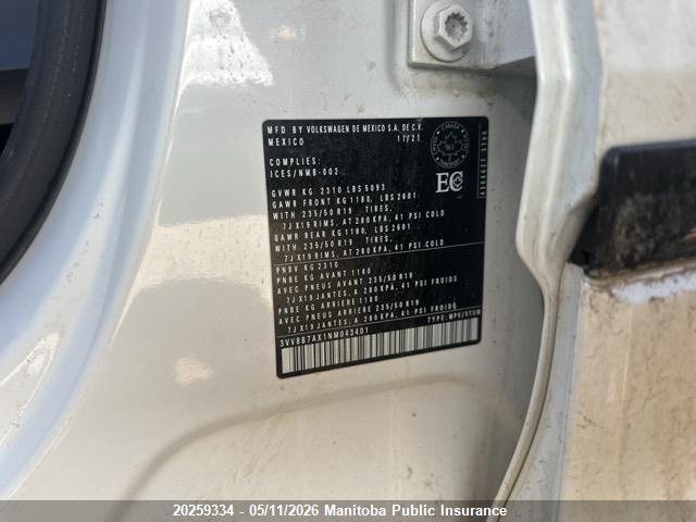 Aukcja sprzedaży 2022 Volkswagen Tiguan Comfort R-line 2.0 Tsi, vin: 3VV8B7AX1NM043401, numer aukcji: 20259334