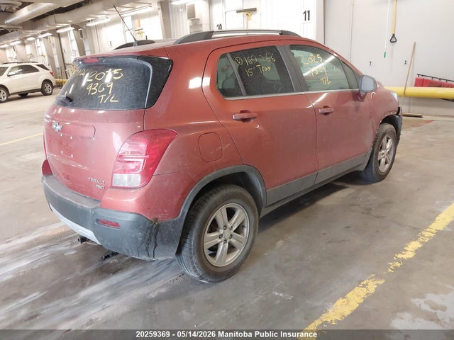 2015 Chevrolet Trax Lt მანქანა იყიდება აუქციონზე, vin: 3GNCJRSB2FL160266, აუქციონის ნომერი: 20259369