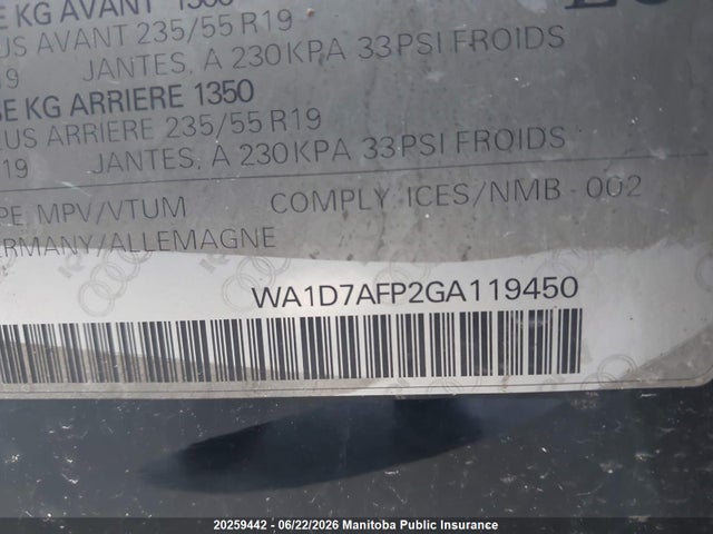 Audi Q5 V6 2016 WA1D7AFP2GA119450 Image 9