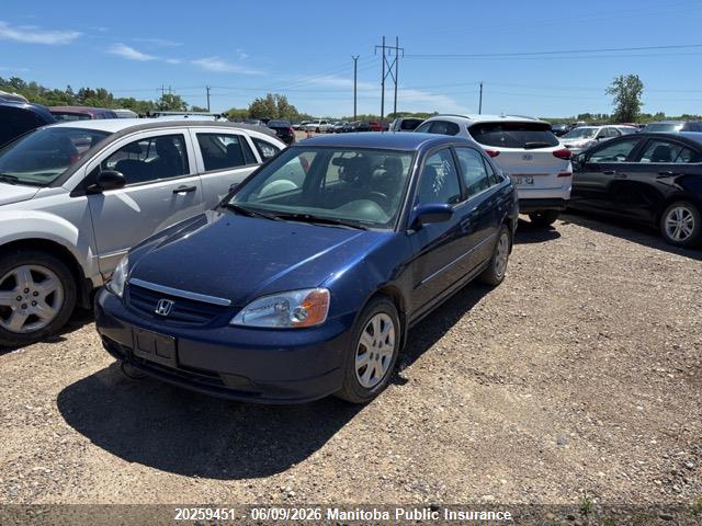 20259451 :رقم المزاد ، 2HGES16663H946817 vin ، 2003 Honda Civic Lx مزاد بيع