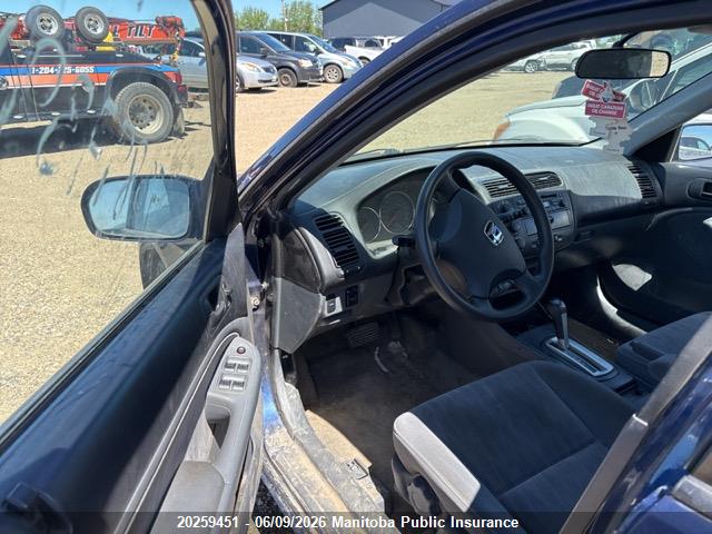 20259451 :رقم المزاد ، 2HGES16663H946817 vin ، 2003 Honda Civic Lx مزاد بيع