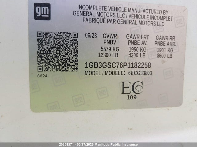 20259571 :رقم المزاد ، 1GB3GSC76P1182258 vin ، 2023 Chevrolet Express 3500 Cargo Van مزاد بيع