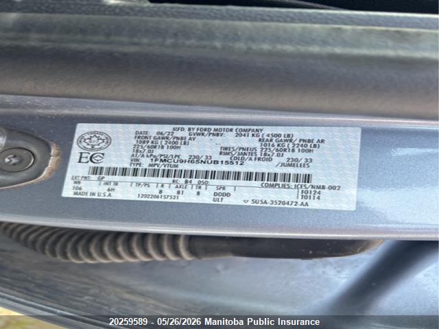 Продажа на аукционе авто 2022 Ford Escape Sel, vin: 1FMCU9H65NUB15512, номер лота: 20259589