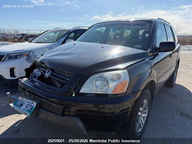 20259601 :رقم المزاد ، 2HKYF18564H596313 vin ، 2004 Honda Pilot Ex-l مزاد بيع