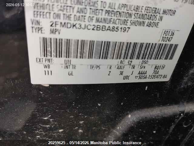 Продажа на аукционе авто 2011 Ford Edge Sel, vin: 2FMDK3JC2BBA85197, номер лота: 20259625