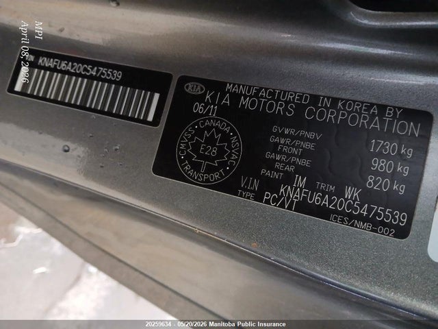 Продажа на аукционе авто 2012 Kia Forte Ex, vin: KNAFU6A20C5475539, номер лота: 20259634
