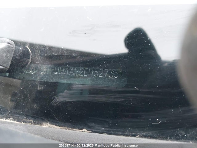 2014 Hyundai Elantra Gls მანქანა იყიდება აუქციონზე, vin: 5NPDH4AE2EH527351, აუქციონის ნომერი: 20259714