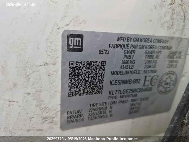 KL77LGE29RC054608 Chevrolet Trax Rs