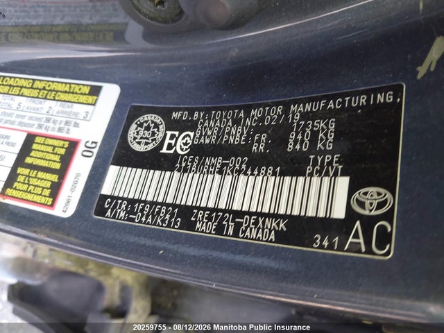 Toyota COROLLA CE 2019 2T1BURHE1KC244881 Image 9