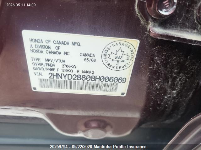 Aukcja sprzedaży 2008 Acura Mdx, vin: 2HNYD28808H006069, numer aukcji: 20259794