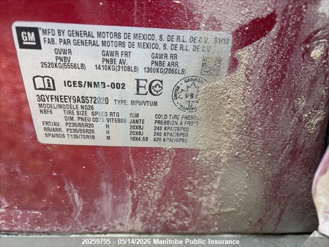 Продаж на аукціоні авто 2010 Cadillac Srx V6, vin: 3GYFNEEY9AS572020, номер лоту: 20259795