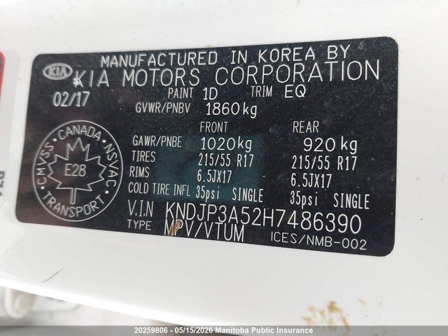 Aukcja sprzedaży 2017 Kia Soul Ex, vin: KNDJP3A52H7486390, numer aukcji: 20259806