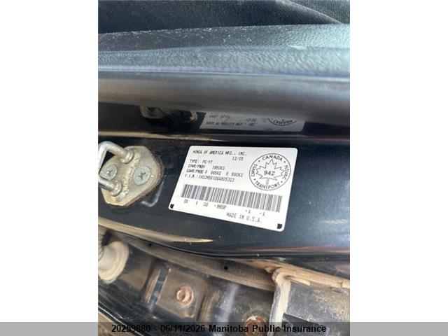 20259880 :رقم المزاد ، 1HGCM56106A805323 vin ، 2006 Honda Accord Dx مزاد بيع