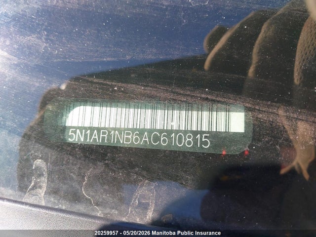 20259957 :رقم المزاد ، 5N1AR1NB6AC610815 vin ، 2010 Nissan Pathfinder Se مزاد بيع