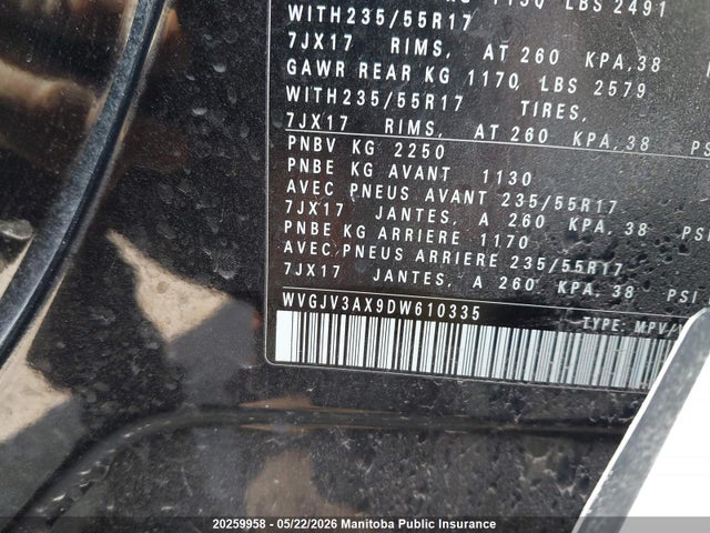 Aukcja sprzedaży 2013 Volkswagen Tiguan 2.0 Tsi, vin: WVGJV3AX9DW610335, numer aukcji: 20259958
