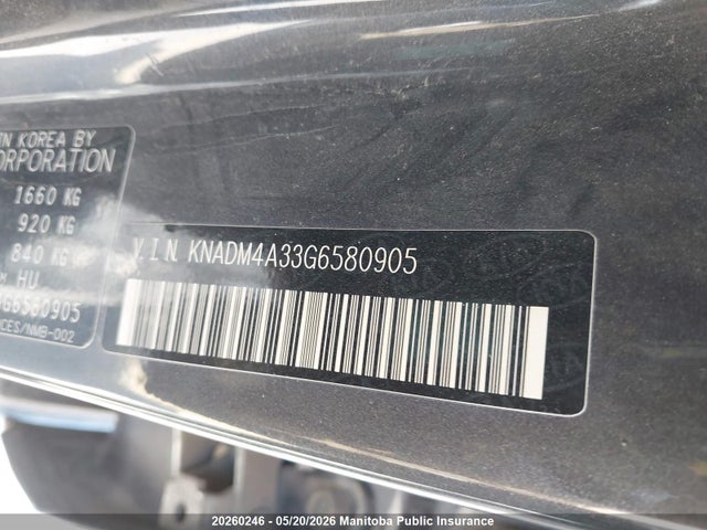 Продаж на аукціоні авто 2016 Kia Rio Lx, vin: KNADM4A33G6580905, номер лоту: 20260246
