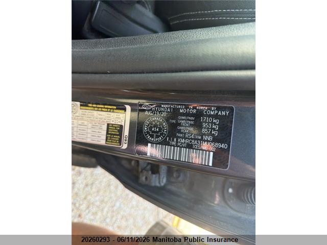 20260293 :رقم المزاد ، KMHRC8A31MU068940 vin ، 2021 Hyundai Venue Preferred Preferred مزاد بيع
