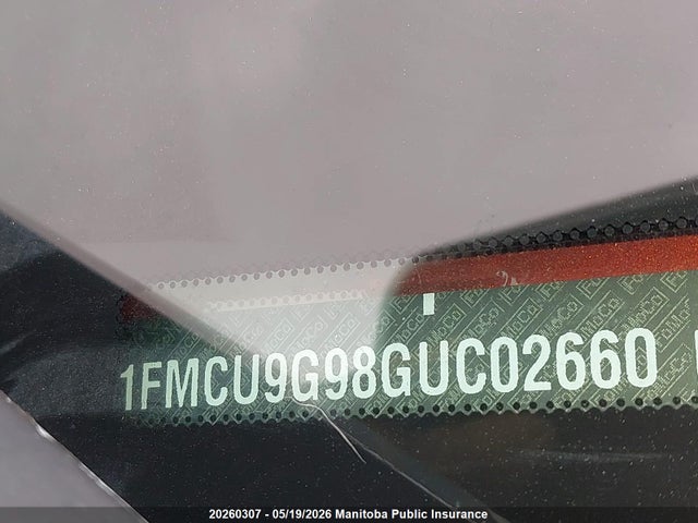 20260307 :رقم المزاد ، 1FMCU9G98GUC02660 vin ، 2016 Ford Escape Se مزاد بيع