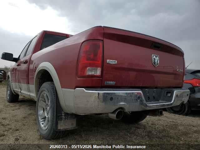 2010 Dodge Ram 1500 Laramie Quad Cab მანქანა იყიდება აუქციონზე, vin: 1D7RV1GTXAS190593, აუქციონის ნომერი: 20260313