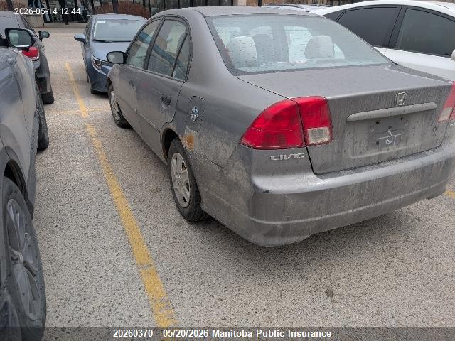 20260370 :رقم المزاد ، 2HGES16334H930839 vin ، 2004 Honda Civic Dx مزاد بيع