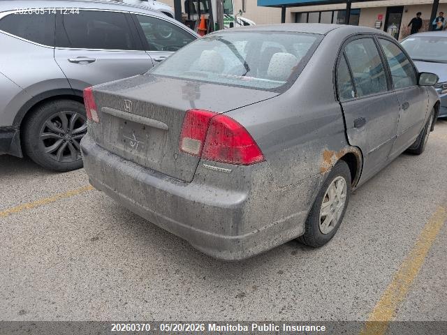 20260370 :رقم المزاد ، 2HGES16334H930839 vin ، 2004 Honda Civic Dx مزاد بيع