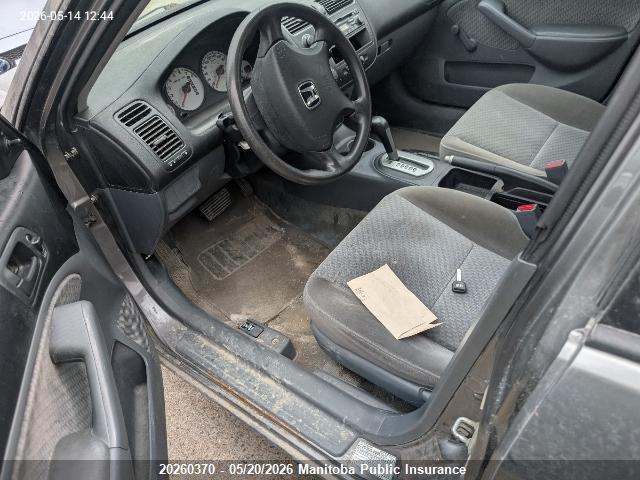 20260370 :رقم المزاد ، 2HGES16334H930839 vin ، 2004 Honda Civic Dx مزاد بيع
