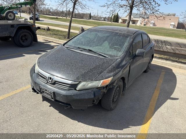 20260429 :رقم المزاد ، 2HGFB2F41CH024609 vin ، 2012 Honda Civic Lx مزاد بيع