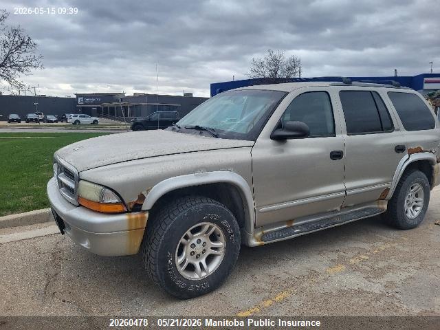 Продаж на аукціоні авто 2002 Dodge Durango Slt Plus, vin: 1B4HS58N82F114092, номер лоту: 20260478