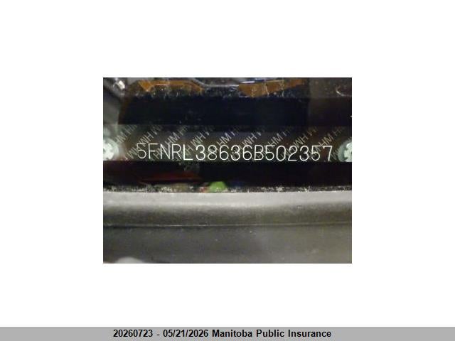 Aukcja sprzedaży 2006 Honda Odyssey Ex-l Ex-l, vin: 5FNRL38636B502357, numer aukcji: 20260723