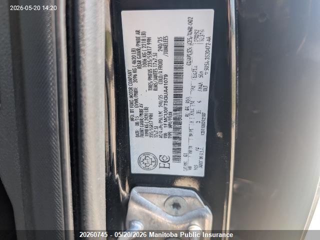 20260745 :رقم المزاد ، 1FMCU0F75GUA41079 vin ، 2016 Ford Escape S مزاد بيع