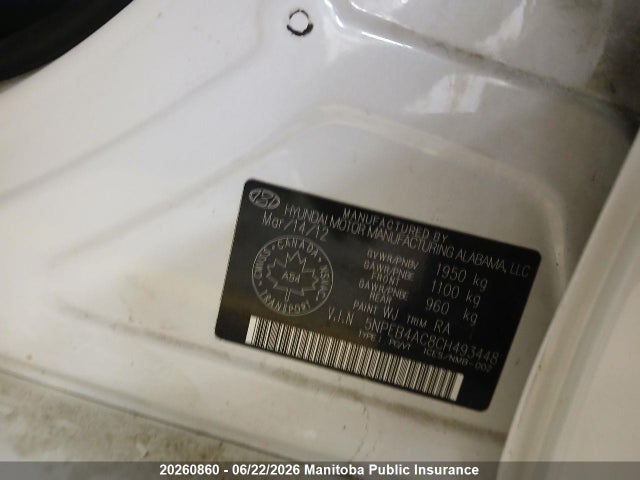 2012 Hyundai Sonata Gl მანქანა იყიდება აუქციონზე, vin: 5NPEB4AC8CH493448, აუქციონის ნომერი: 20260860
