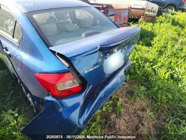 20260874 :رقم المزاد ، 2HGFB2F41CH024268 vin ، 2012 Honda Civic Lx مزاد بيع