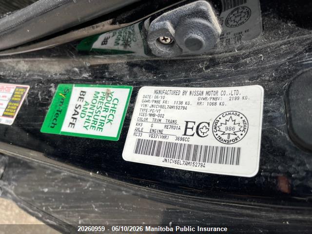 Aukcja sprzedaży 2010 Infiniti G37 X, vin: JN1CV6EL7AM152794, numer aukcji: 20260959