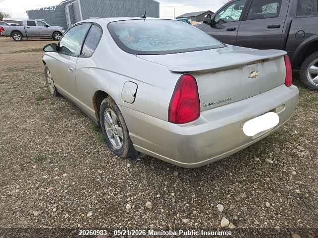 Aukcja sprzedaży 2006 Chevrolet Monte Carlo Lt, vin: 2G1WM15N769415512, numer aukcji: 20260983