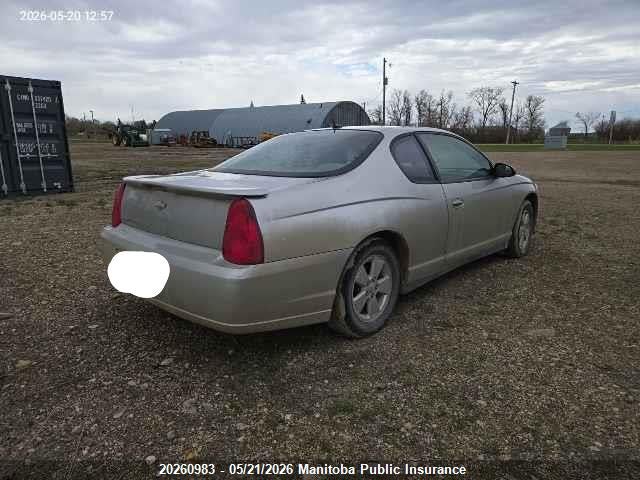 Aukcja sprzedaży 2006 Chevrolet Monte Carlo Lt, vin: 2G1WM15N769415512, numer aukcji: 20260983