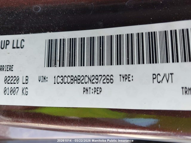 Продаж на аукціоні авто 2012 Chrysler 200 Lx, vin: 1C3CCBAB2CN297266, номер лоту: 20261014