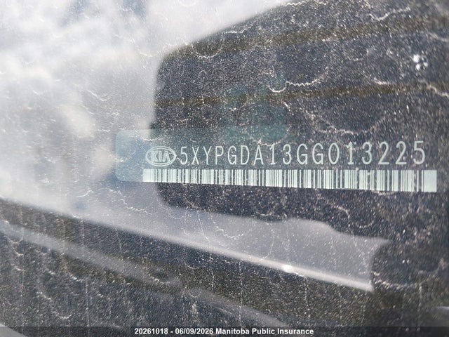 20261018 :رقم المزاد ، 5XYPGDA13GG013225 vin ، 2016 Kia Sorento Lx Turbo مزاد بيع