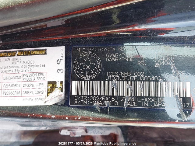 Продажа на аукционе авто 2014 Toyota Prius V, vin: JTDZN3EU7EJ005400, номер лота: 20261177