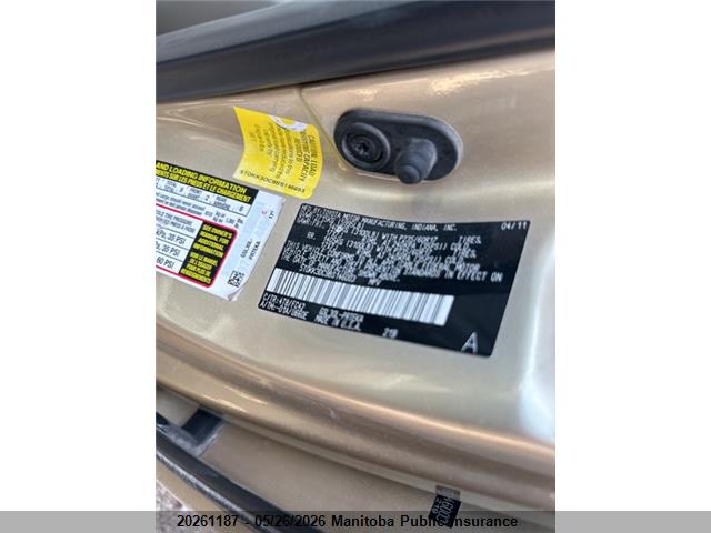 20261187 :رقم المزاد ، 5TDKK3DC9BS146003 vin ، 2011 Toyota Sienna Le V6 Le V6 مزاد بيع
