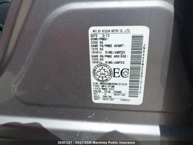 Продажа на аукционе авто 2013 Nissan Rogue S, vin: JN8AS5MV5DW131319, номер лота: 20261227