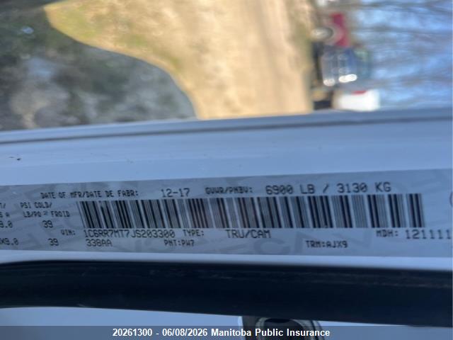Продаж на аукціоні авто 2018 Dodge Ram 1500 Sport Crew Cab, vin: 1C6RR7MT7JS203300, номер лоту: 20261300