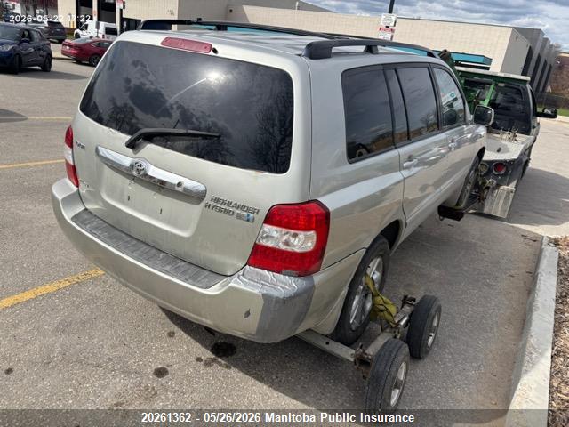 Aukcja sprzedaży 2006 Toyota Highlander Hybrid, vin: JTEHW21A460002875, numer aukcji: 20261362