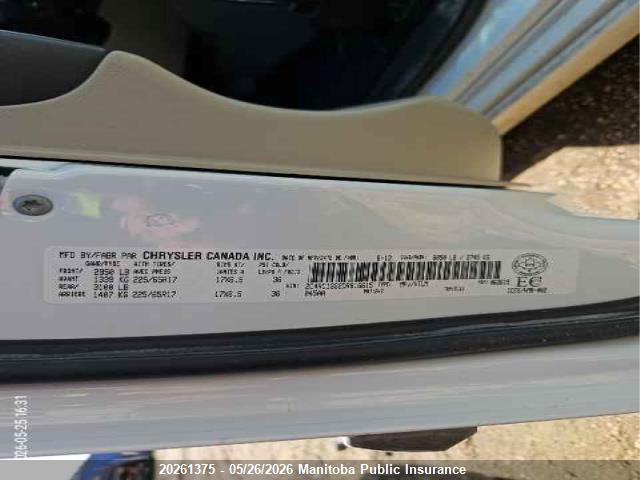 2013 Chrysler Town & Country Limited მანქანა იყიდება აუქციონზე, vin: 2C4RC1GG2DR816615, აუქციონის ნომერი: 20261375