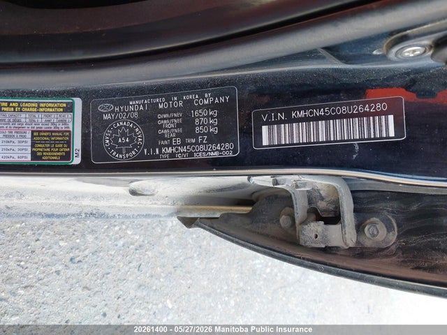 2008 Hyundai Accent Gl მანქანა იყიდება აუქციონზე, vin: KMHCN45C08U264280, აუქციონის ნომერი: 20261400