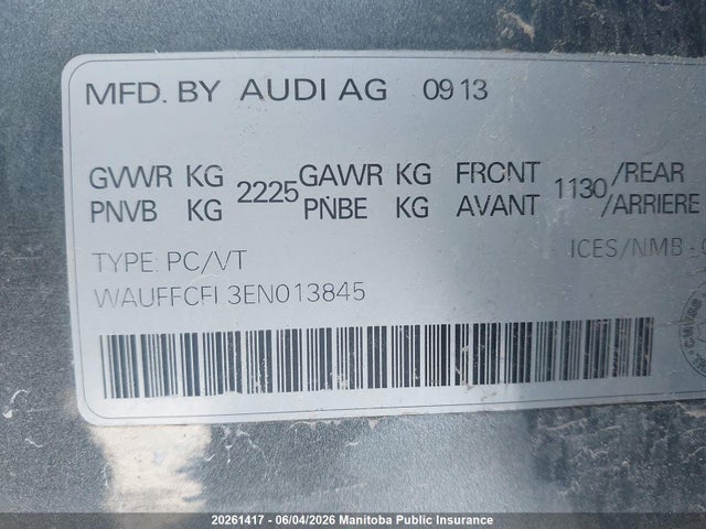 WAUFFCFL3EN013845 Audi A4 2.0t Quattro